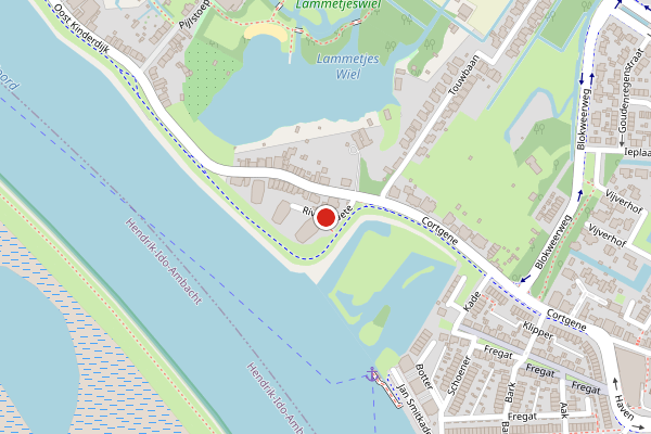 Brandweer-melding op Rivierstaete Rivierstaete, Alblasserdam op 11 juni, kaart-overzicht