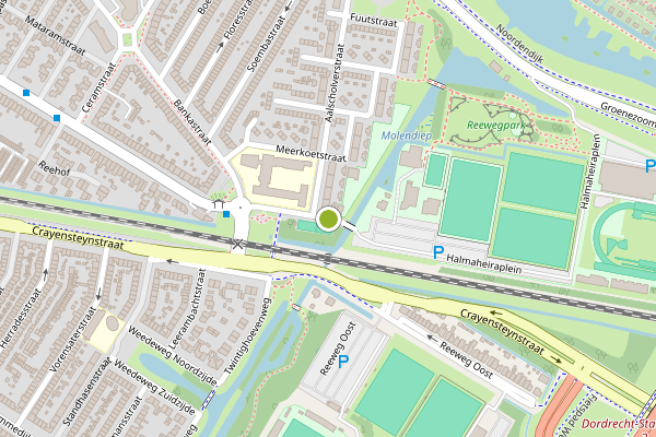 Ambulance-melding op Halmaheiraplein, Dordrecht op 11 juni, kaart-overzicht