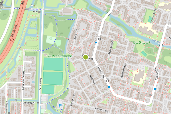 Ambulance-melding op Arkelstein, Dordrecht op 12 juni, kaart-overzicht