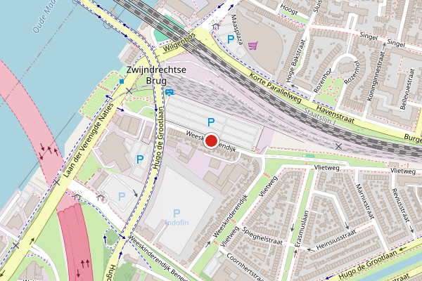 Brandweer-melding op Weeskinderendijk, Dordrecht op 13 juni, kaart-overzicht
