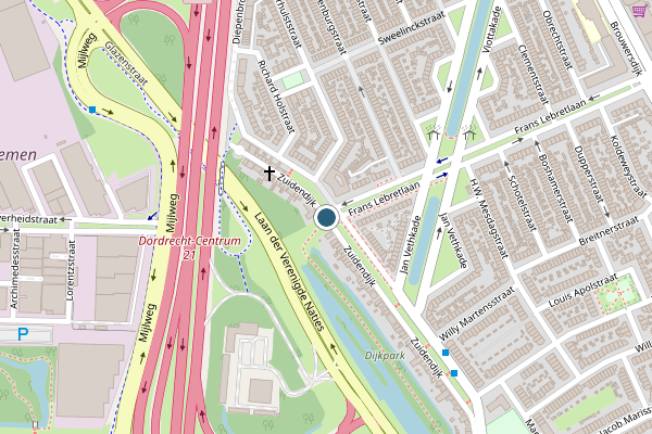 Politie-melding op Zuidendijk, Dordrecht op 12 juni, kaart-overzicht