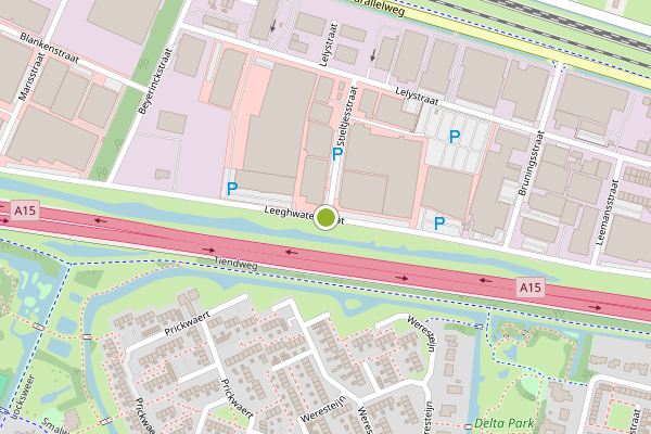 Ambulance-melding op Leeghwaterstraat, Sliedrecht op 13 juni, kaart-overzicht