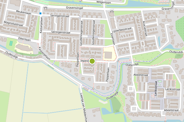 Ambulance-melding op Iepenlaan, Dordrecht op 14 juni, kaart-overzicht