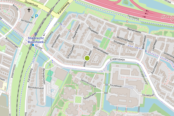 Ambulance-melding op Ambachtsweer, Sliedrecht op 13 juni, kaart-overzicht
