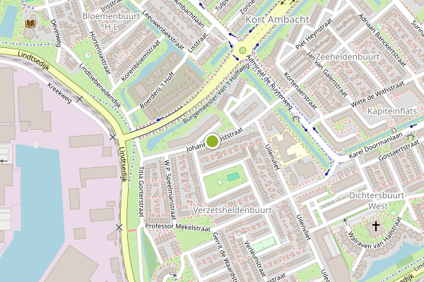 Ambulance-melding op Johannes Poststraat, Zwijndrecht op 15 juni, kaart-overzicht