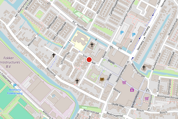 Brandweer-melding op Schoolstraat, Papendrecht op 14 juni, kaart-overzicht