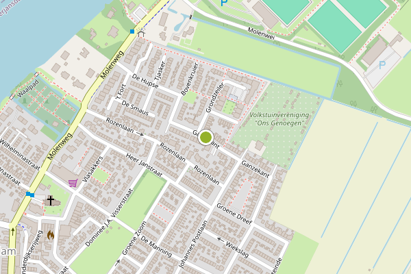 Ambulance-melding op Ganzekant, Heerjansdam op 15 juni, kaart-overzicht