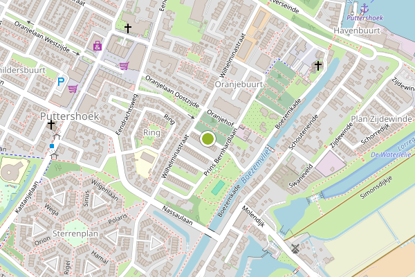 Ambulance-melding op Beatrixstraat, Puttershoek op 15 juni, kaart-overzicht