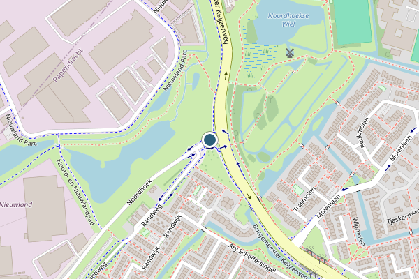 Politie-melding op Noordhoek, Papendrecht op 16 juni, kaart-overzicht
