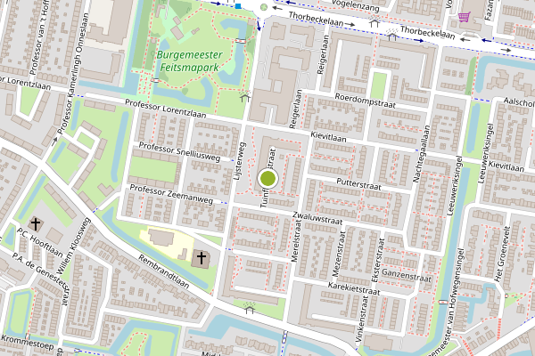 Ambulance-melding op Tuinfluiterstraat, Sliedrecht op 16 juni, kaart-overzicht
