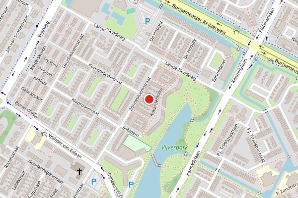 Brandweer-melding op Klokjesbloem, Papendrecht op 16 juni, kaart-overzicht