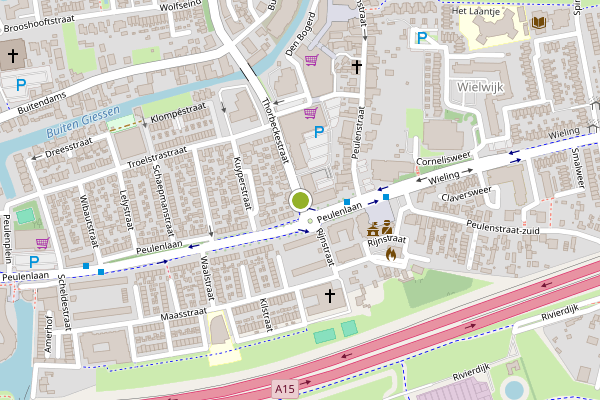 Ambulance-melding op Thorbeckestraat, Hardinxveld-Giessendam op 16 juni, kaart-overzicht