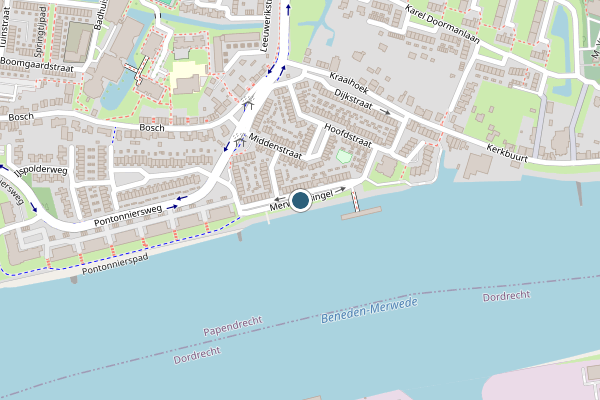 Politie-melding op Merwedesingel, Papendrecht op 17 juni, kaart-overzicht