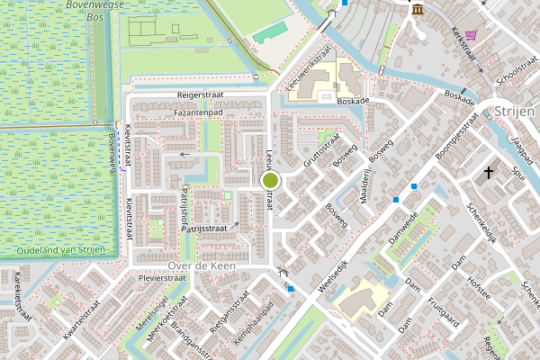 Ambulance-melding op Leeuwerikstraat, Strijen op 16 juni, kaart-overzicht