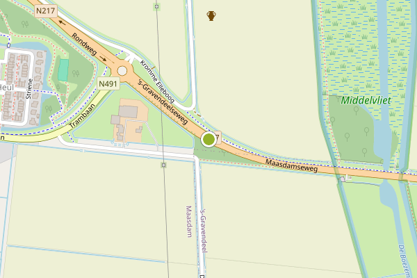Ambulance-melding op 's-Gravendeelseweg, Maasdam op 17 juni, kaart-overzicht