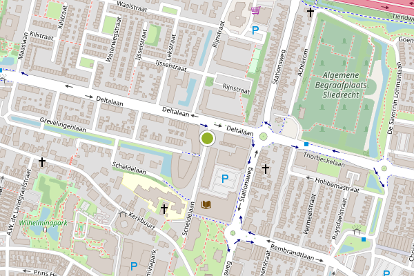 Ambulance-melding op Zuiderzeestraat, Sliedrecht op 17 juni, kaart-overzicht