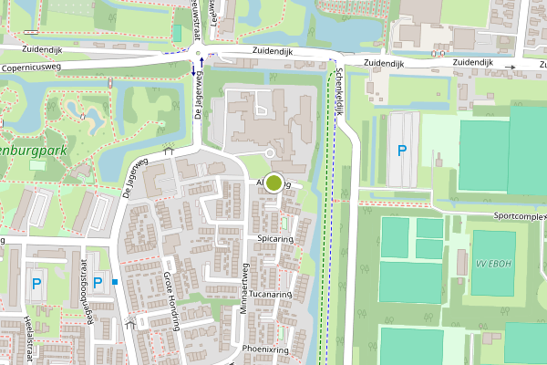 Ambulance-melding op Algolring, Dordrecht op 19 juni, kaart-overzicht