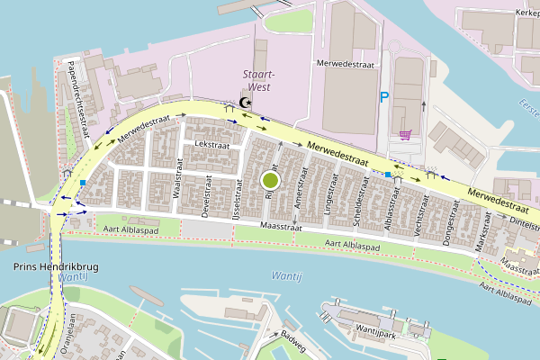 Ambulance-melding op Rijnstraat, Dordrecht op 19 juni, kaart-overzicht