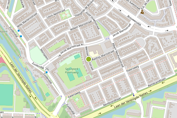 Ambulance-melding op Weissenbruchstraat, Dordrecht op 19 juni, kaart-overzicht
