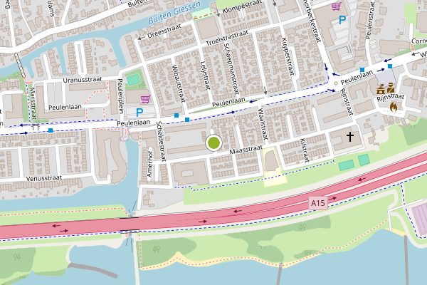 Ambulance-melding op Lingestraat, Hardinxveld-Giessendam op 18 juni, kaart-overzicht