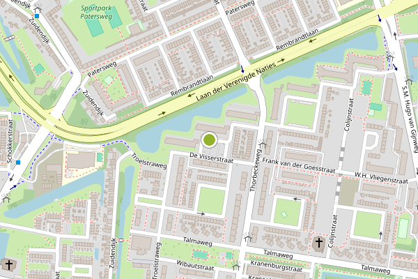 Ambulance-melding op Loudonstraat, Dordrecht op 20 juni, kaart-overzicht