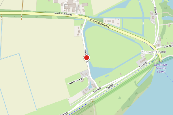 Brandweer-melding op Heerenweg, Dordrecht op 20 juni, kaart-overzicht
