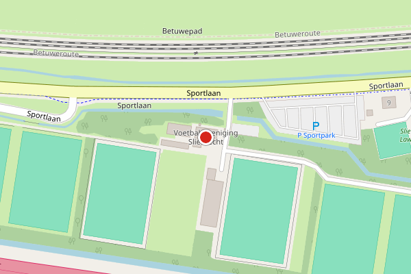 Brandweer-melding op Sportlaan, Sliedrecht op 20 juni, kaart-overzicht