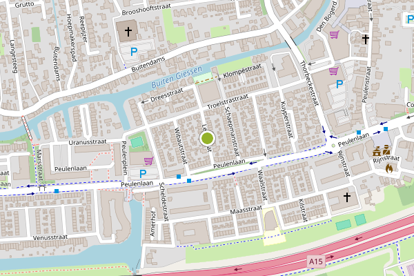 Ambulance-melding op Lelystraat, Hardinxveld-Giessendam op 20 juni, kaart-overzicht