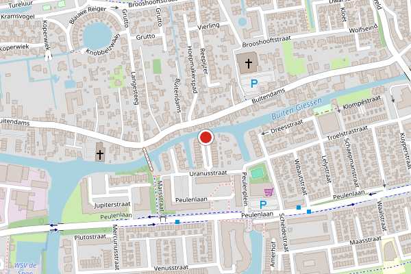 Brandweer-melding op Uranusstraat, Hardinxveld-Giessendam op 19 juni, kaart-overzicht