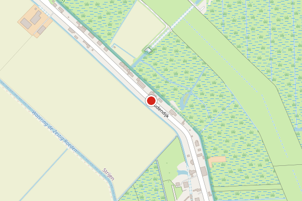 Brandweer-melding op Oudendijk, Strijen op 19 juni, kaart-overzicht