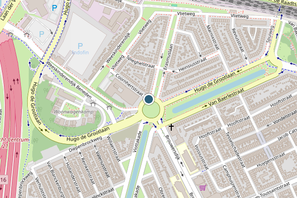 Politie-melding op Hugo de Grootplein, Dordrecht op 20 juni, kaart-overzicht