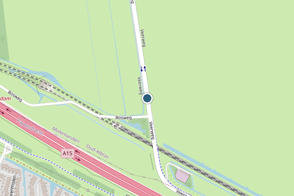 Politie-melding op Veerweg, Oud-Alblas op 21 juni, kaart-overzicht