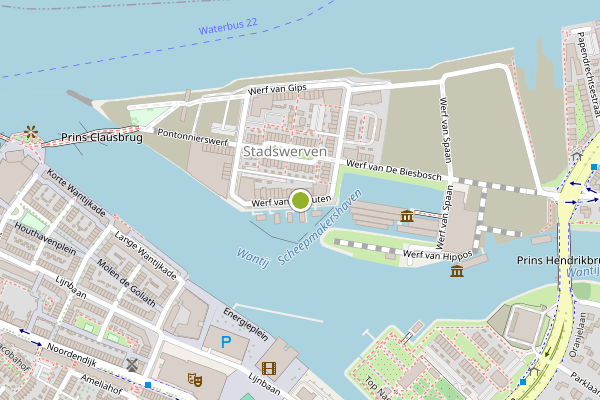 Ambulance-melding op Werf van Schouten, Dordrecht op 21 juni, kaart-overzicht