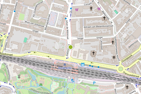 Ambulance-melding op Stationsweg, Dordrecht op 21 juni, kaart-overzicht