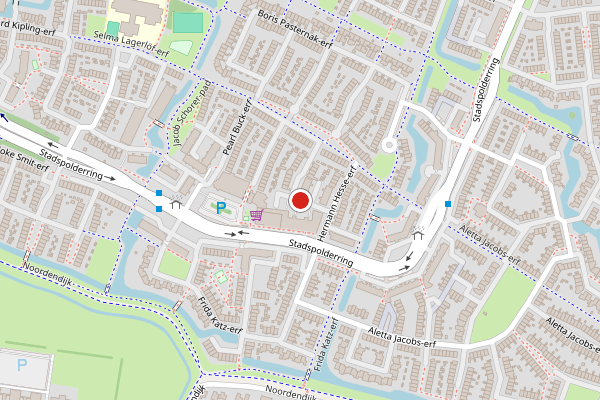 Brandweer-melding op Hermann Hesse-erf, Dordrecht op 21 juni, kaart-overzicht