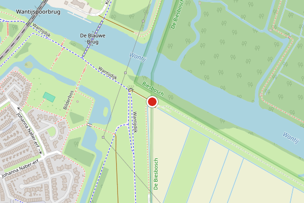 Brandweer-melding op Wantijdijk, Dordrecht op 20 juni, kaart-overzicht