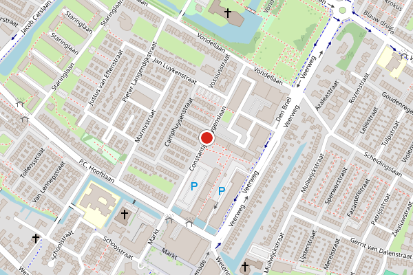 Brandweer-melding op Constantijn Huygenslaan, Papendrecht op 20 juni, kaart-overzicht