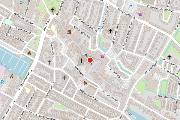 Brandweer-melding op Kerkbuurt, Sliedrecht op 21 juni, kaart-overzicht