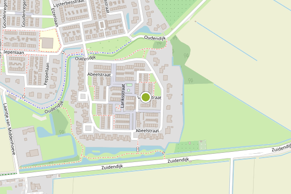 Ambulance-melding op Lariksstraat, Dordrecht op 21 juni, kaart-overzicht