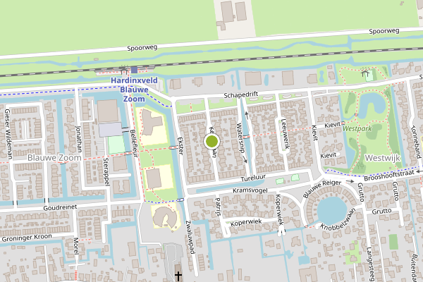 Ambulance-melding op Kemphaan, Hardinxveld-Giessendam op 21 juni, kaart-overzicht