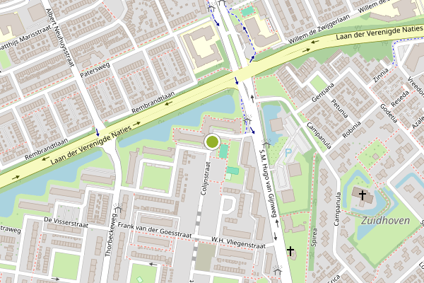 Ambulance-melding op Tak van Poortvlietstraat, Dordrecht op 22 juni, kaart-overzicht