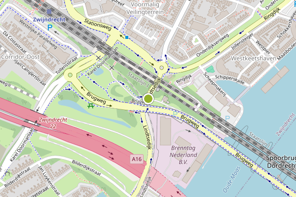 Ambulance-melding op Verbindingsweg-Noord, Zwijndrecht op 22 juni, kaart-overzicht