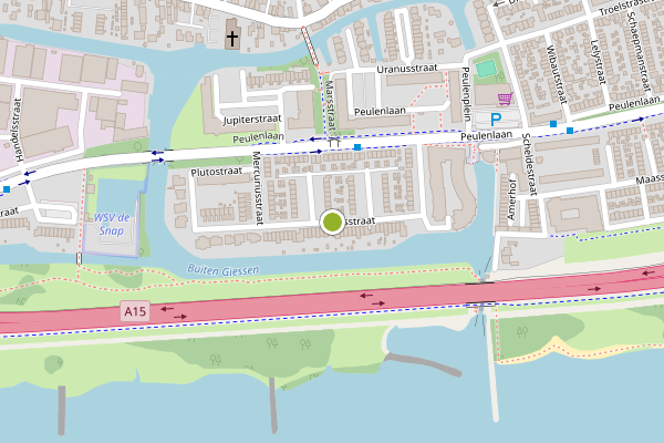 Ambulance-melding op Venusstraat, Hardinxveld-Giessendam op 22 juni, kaart-overzicht