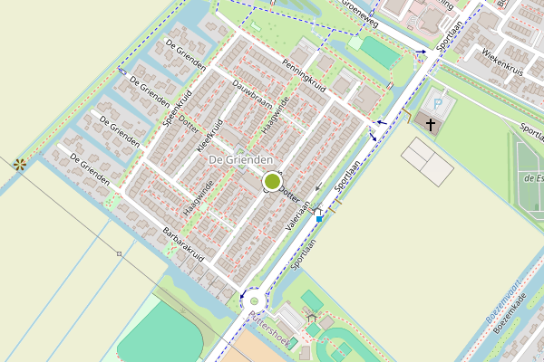 Ambulance-melding op Gele lis, Puttershoek op 22 juni, kaart-overzicht