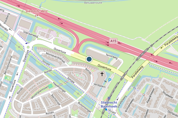Politie-melding op Ouverture, Sliedrecht op 23 juni, kaart-overzicht
