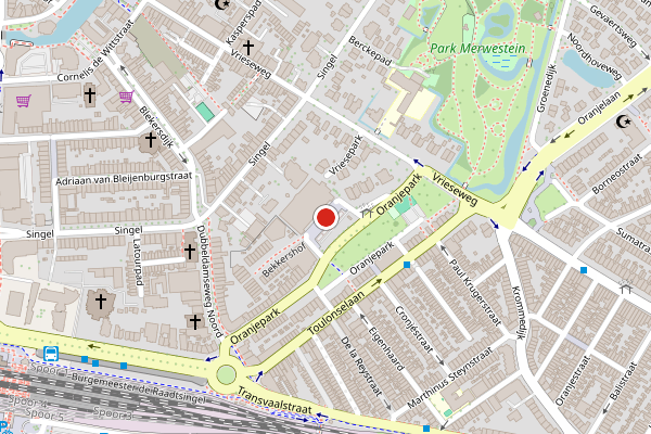 Brandweer-melding op Oranjepark, Dordrecht op 23 juni, kaart-overzicht