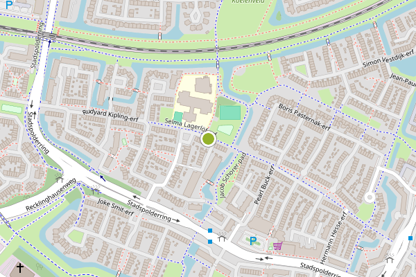 Ambulance-melding op Selma Lagerlof-erf, Dordrecht op 23 juni, kaart-overzicht