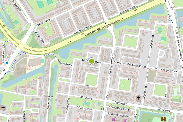 Ambulance-melding op De Visserstraat, Dordrecht op 23 juni, kaart-overzicht