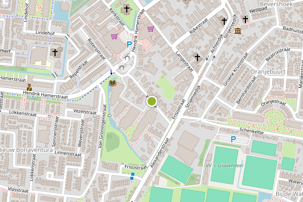 Ambulance-melding op Weegje, 's-Gravendeel op 23 juni, kaart-overzicht