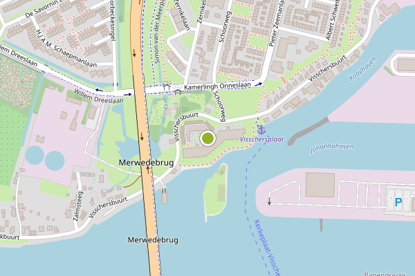 Ambulance-melding op Huys de Merwede, Papendrecht op 23 juni, kaart-overzicht